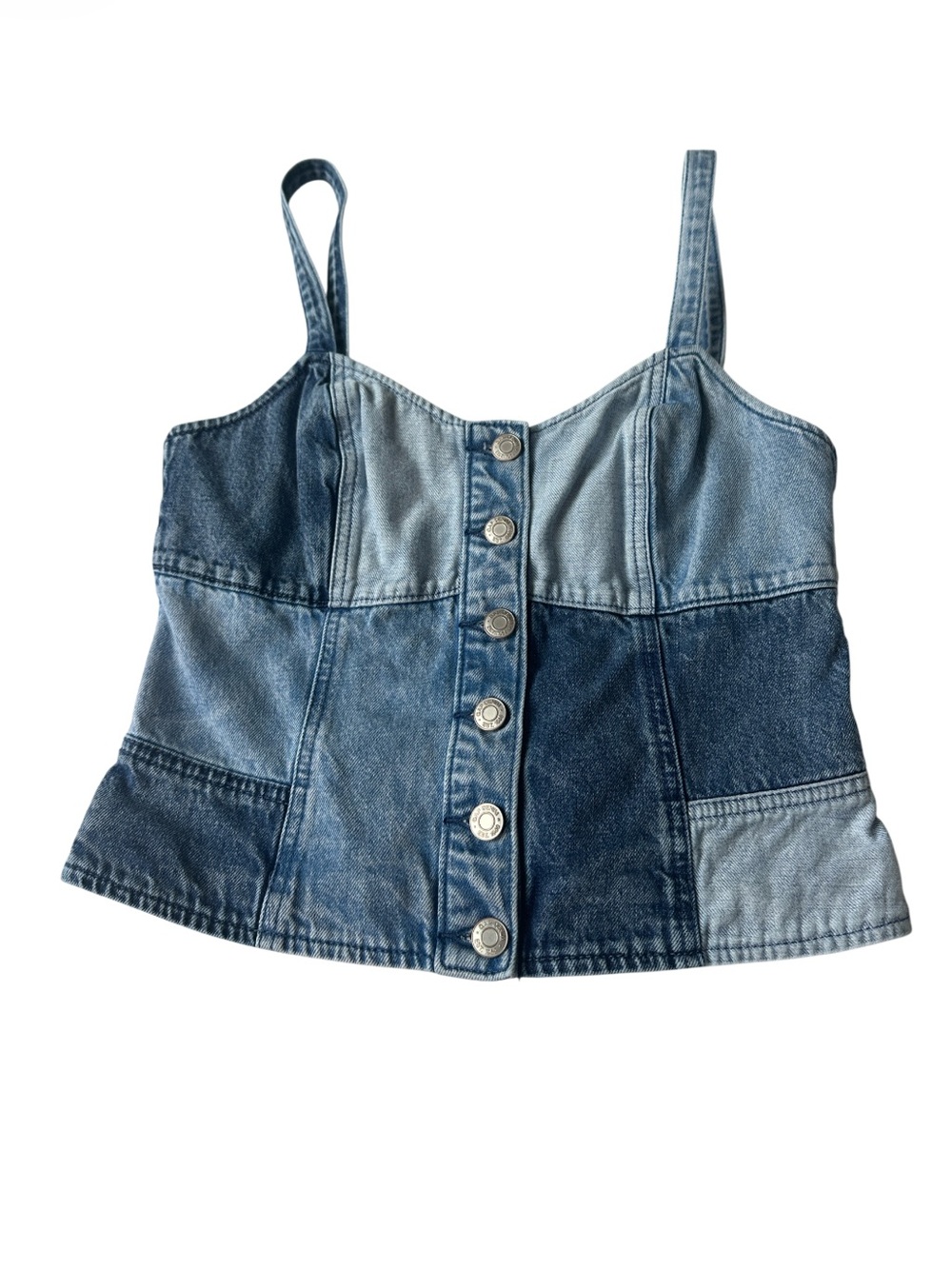 Gap Patchwork Denim Corset Top - Picture 2 of 9